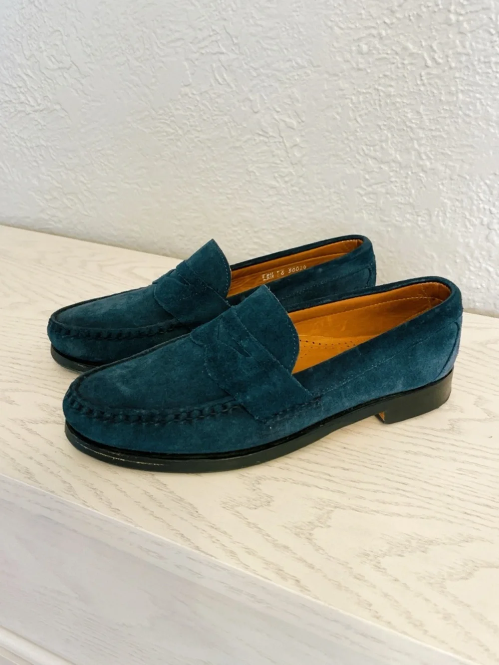 Allen Edmonds Cavanaugh Navy Suede Penny Loafers Men’s 8.5 Resoled USA Made